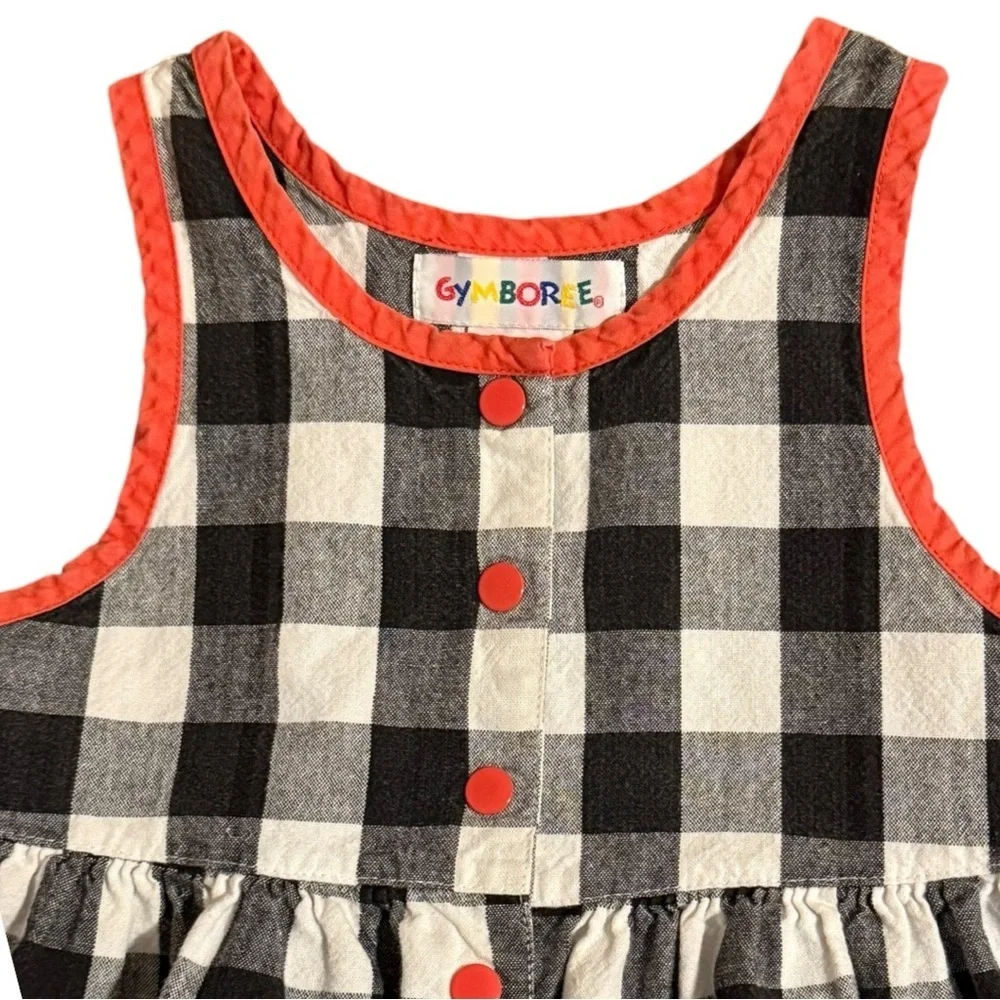 Vintage Gymboree Buffalo Check Plaid Dress X-Small Rainbow Tag 90s Y2K